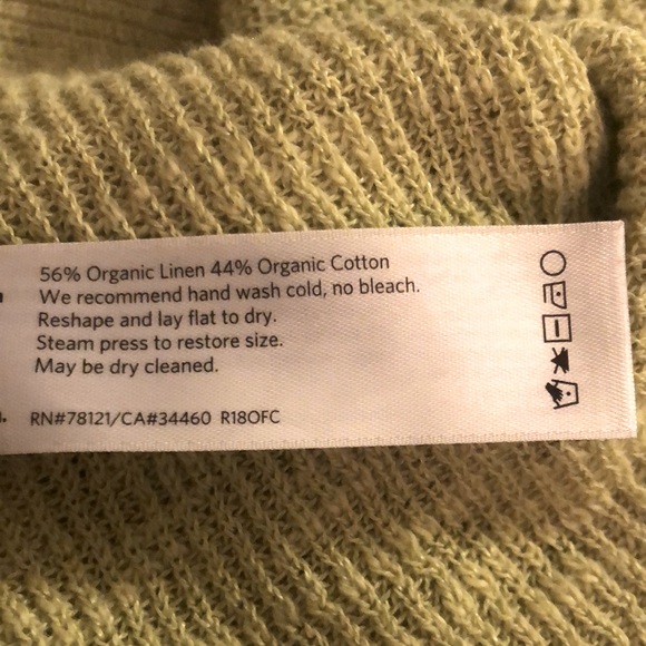 EILEEN FISHER Lime Green Linen blouse - Picture 4 of 6